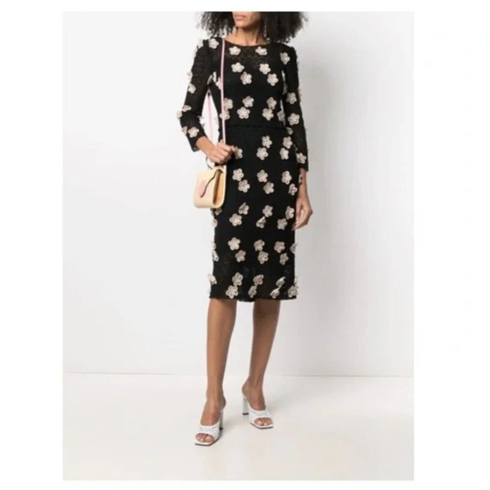NWOT Dolce&gabbana black and white floral crochet lace dress